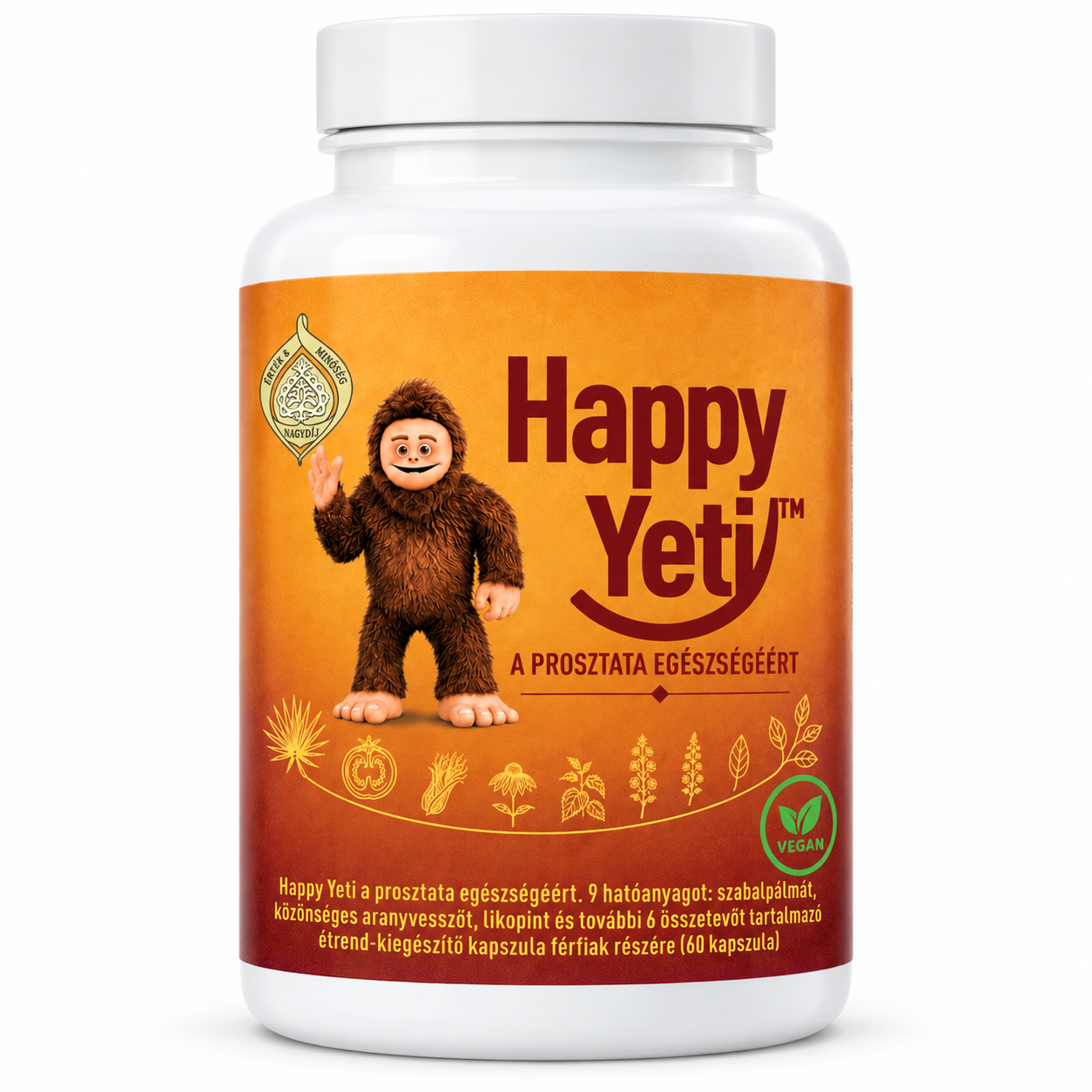 Happy Yeti vegán kapszula – a prosztata egészségéért.
