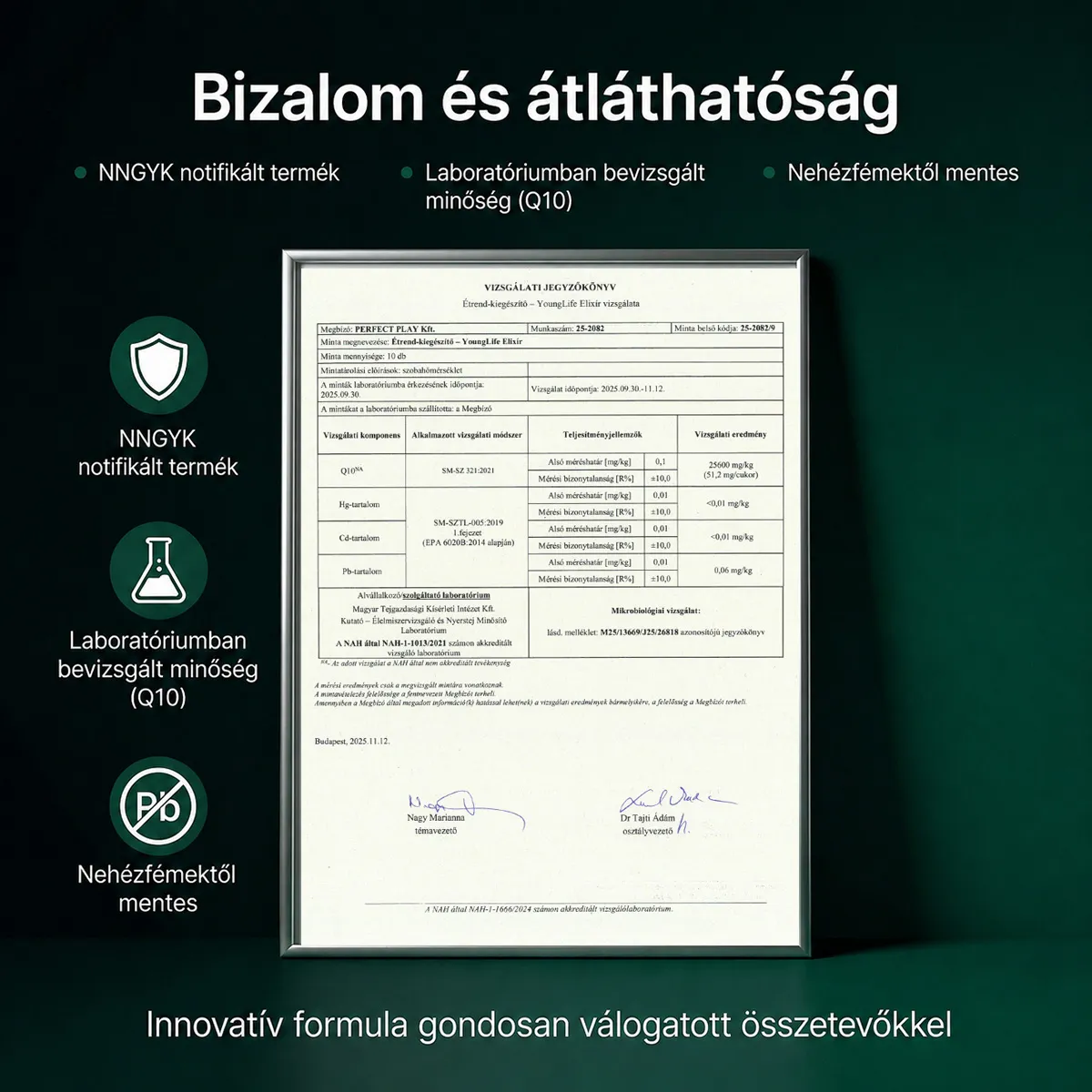 Laborban bevizsgált étrend-kiegészítő: YoungLife elixír