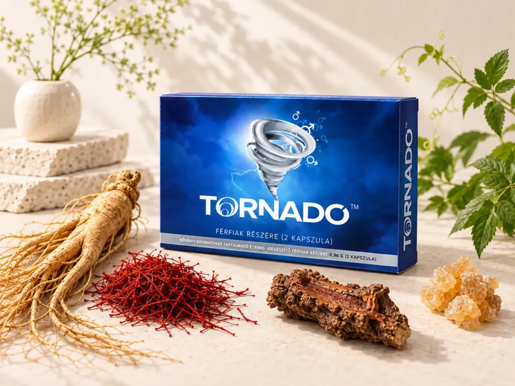 Tornado+ potencianövelő valódi növényi összetevőkkel – sáfrány, ginzeng, rhodiola, boswellia